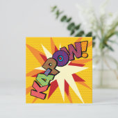 モダン ファン カラフル KAPOW コミックブック 招待状 (スタンド正面)