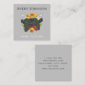 モダン ファン ゲーム テスト ゲーマー トレンディ グラフィックス クール スクエア名刺 (正面/裏面)