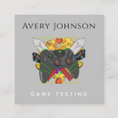 モダン ファン ゲーム テスト ゲーマー トレンディ グラフィックス クール スクエア名刺 (正面)