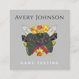モダン ファン ゲーム テスト ゲーマー トレンディ グラフィックス クール スクエア名刺