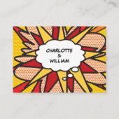 モダン ファン コミックブック ウェディング サンクス プレイスカード (裏面)