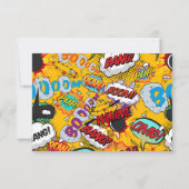 モダン ファン コミック ブック ウェディング 出欠カード (裏面)