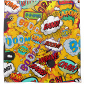 モダン・ファン・コミック・ブック・ポップ・アート・エクスプロージョンズ シャワーカーテン (正面)