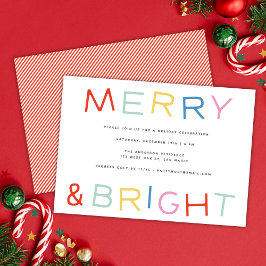 モダン ファン タイプ メリー＆ブライト ホリデーパーティー 招待状
