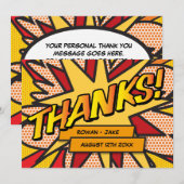 モダン ファン タイポグラフィック サンキューカード (正面/裏面)