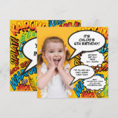 モダン ファン フォト バースデー パーティー どんな年齢でも  招待状 (正面/裏面)