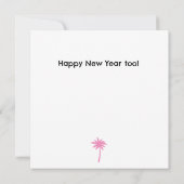 モダン ファン フラミンゴ メリークリスマス フラットカード (裏面)