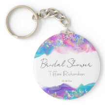 モダン ファン レインボー アルコール インク ゴールド グリッター