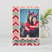 モダン ファン レッド グリーン あなた自身の写真を追加する クリスマス (スタンド正面)