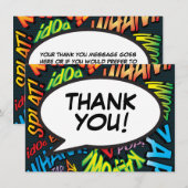 モダン ファン レトロ コミックブック ありがとう サンキューカード (正面/裏面)