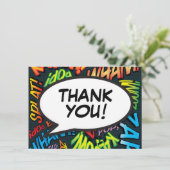 モダン ファン レトロ コミックブック ありがとう サンキューカード (スタンド正面)