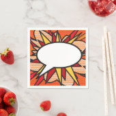 モダン ファン レトロ コミックブック スピーチバブル スタンダードカクテルナプキン (インサイチュ)