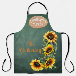 モダン ファームハウス ひまわり ボタニカル オーダーメイド エプロン