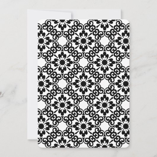 モダン ファームハウス ブラック アンド ホワイト タイル 招待状 (正面)