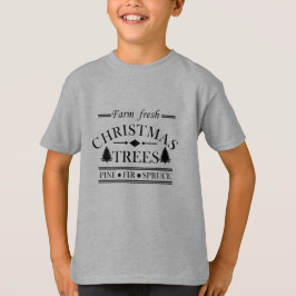モダン ファーム フレッシュ クリスマス パイン ツリー Tシャツ