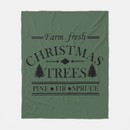 モダン ファーム フレッシュ クリスマス モミの木 フリースブランケット