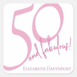 モダン・フィフティ・アンド・ファビュラス・ボールド 50歳の誕生日パーティー スクエアシール