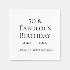 モダン・フィフティ・アンド・ファビュラス・ボールド 50歳の誕生日パーティー スタンダードカクテルナプキン