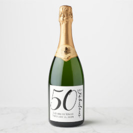モダン・フィフティ・アンド・ファビュラス・ボールド 50歳の誕生日パーティー スパークリングワインラベル
