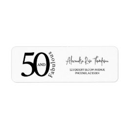 モダン・フィフティ・アンド・ファビュラス・ボールド 50歳の誕生日パーティー ラベル