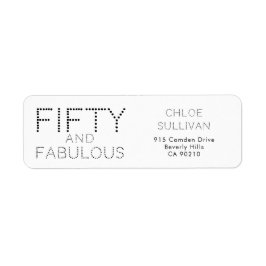 モダン・フィフティ・アンド・ファビュラス・ボールド 50歳の誕生日パーティー ラベル