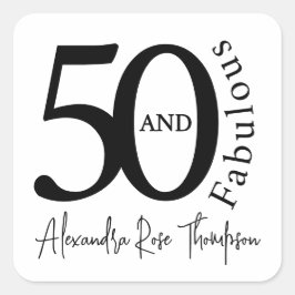 モダン・フィフティ・ファビュラス 50歳の誕生日パーティー スクエアシール