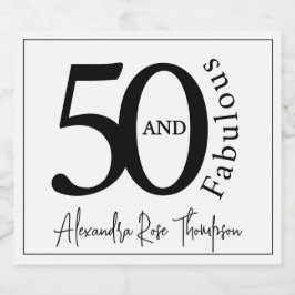 モダン・フィフティ・ファビュラス 50歳の誕生日パーティー スパークリングワインラベル