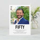 モダン フィフティ フォト 50歳の誕生日パーティー 招待状 (スタンド正面)