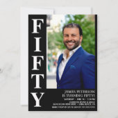 モダン フィフティ フォト 50歳の誕生日パーティー 招待状 (正面)