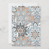 モダン フィフティ 50歳の誕生日 エレガント フラワー マンダラ 招待状 (裏面)