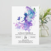 モダン フェアリーコア バースデー 招待状 (スタンド正面)