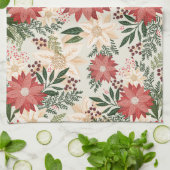 モダン&フェスティバルボタニカルポインセチア キッチンタオル (折り畳み)