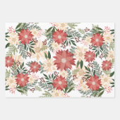 モダン&フェスティバルボタニカルポインセチア ラッピングペーパーシート (正面2)