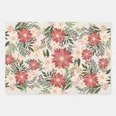モダン&フェスティバルボタニカルポインセチア ラッピングペーパーシート (正面)