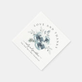 モダン フェスティブ フローラル サンクス ネーム ウェディング スタンダードカクテルナプキン (角)