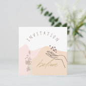 モダン フェミニン ビジネス モチベーション イベント 招待状 (スタンド正面)