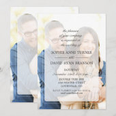 モダン フェード フォト ジオメトリック ウェディング 招待状 (正面/裏面)