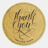 モダン フォイル ゴールド ご注文ありがとうございます ラウンドシール (正面)