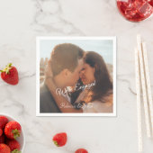 モダン フォトエンゲージメント パーティー ペーパーナプキン スタンダードカクテルナプキン (インサイチュ)