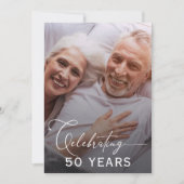 モダン フォトカリグラフィー 50周年 結婚記念日 招待状 (正面)