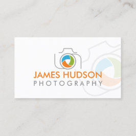 モダン フォトグラファー カメラとカラフルなシャッター 名刺