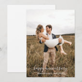 モダン フォト アニバーサリー カード – ミニマル スクリプト (正面/裏面)