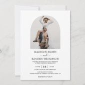 モダン フォト アーチ シンプル ミニマル ウェディング 招待状 (裏面)