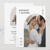 モダン フォト アーチ シンプル ミニマル ウェディング 招待状 (正面/裏面)