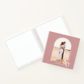 モダン フォト アーチ ダスティ ローズ ウェディング ゲストブック ノートブック (内部)