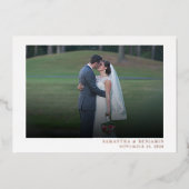 モダン フォト ウェディング サンクス 箔招待状 (正面)