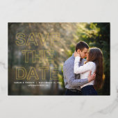 モダン フォト ウェディング セーブ・ザ・デート 箔招待状 (正面)