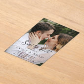 モダン フォト エディトリアル ウェディング セーブ ザ デート アクリル招待状 (レイダウン)