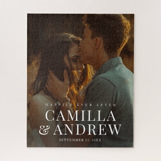 モダン フォト エレガント ウェディング ジグソーパズル (縦)