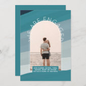 モダン フォト エンゲージメント 招待 - ミックス カラー 招待状 (正面/裏面)